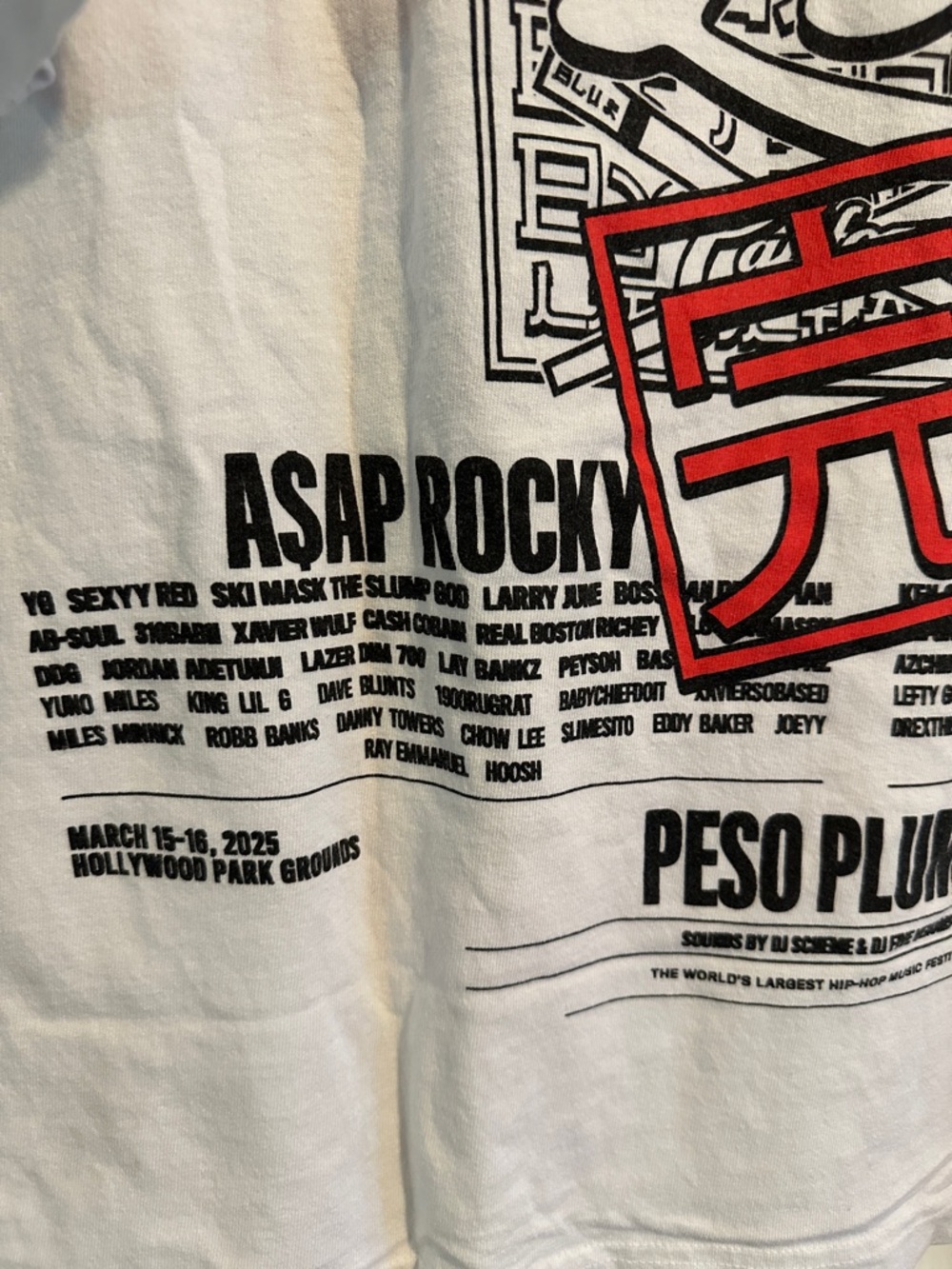 Zushi 2025 Peso Pluma Hip Hop Rolling Loud x Zushi Tour Graphic Tshirt XL - Picture 3 of 7